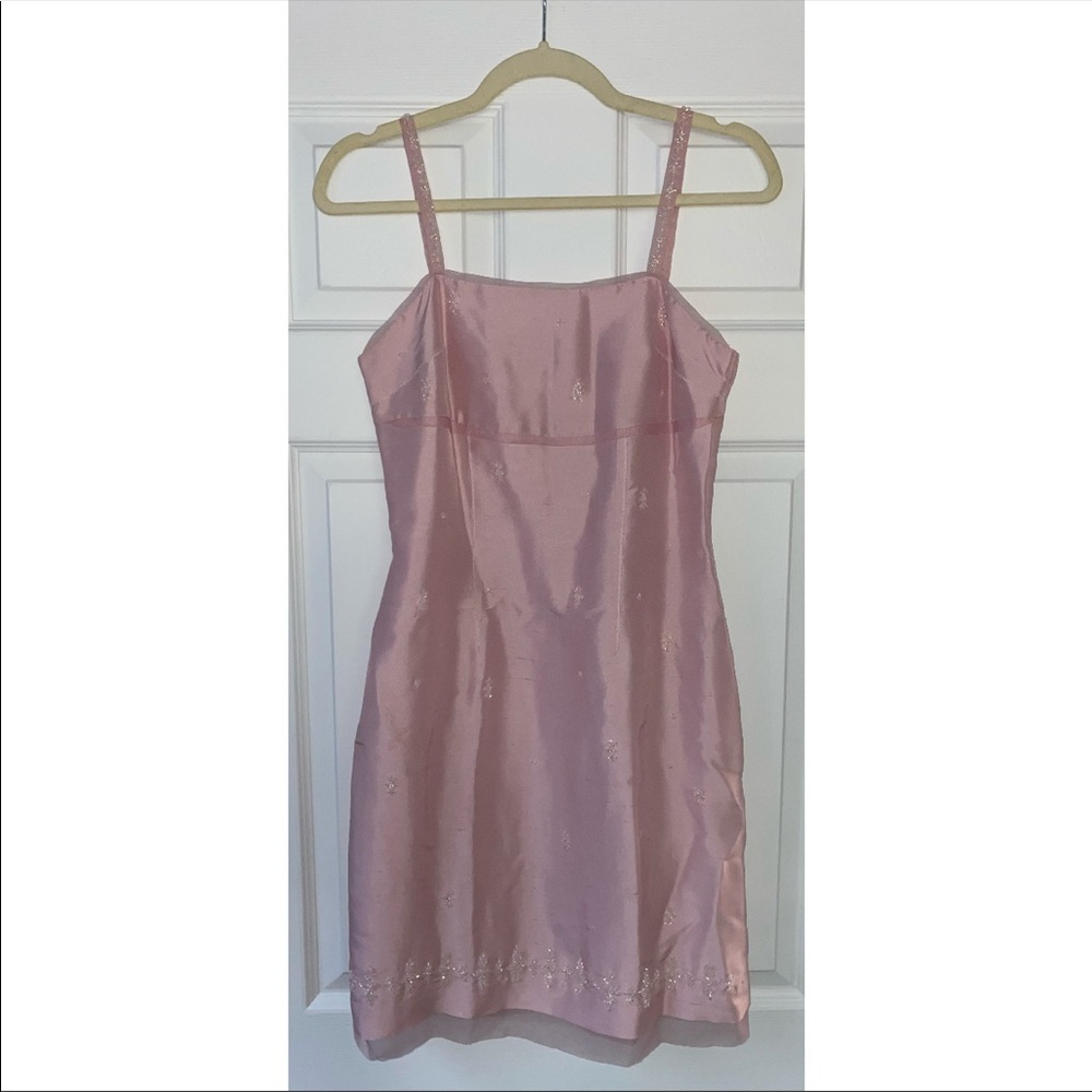Vintage Sue Wong Pink Babydoll Embroidered Dress